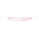 Pink "It's a Girl" Letter Banner