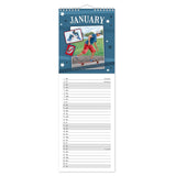 Slim Month To View Calendar 2026 – Sports – 143mm x 417mm