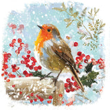 Pack of 8 Festive Robin Red Breast NSPCC Charity Christmas Cards