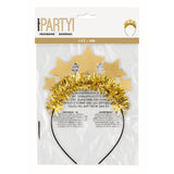 Modern Christmas Gold Foil Star Headbands 