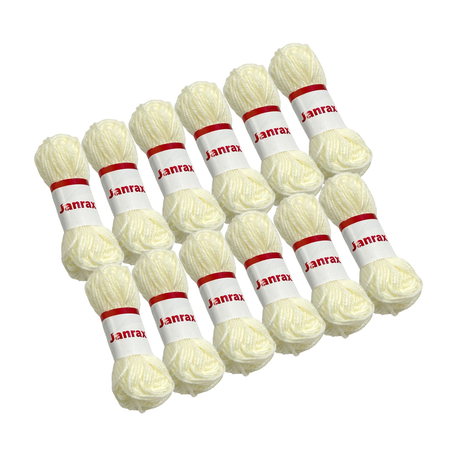 Off White Acrylic Yarn Roll – 10g, 4 Strand 8 Ply Knitting Wool