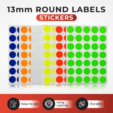 Pack of 140 Blue 13mm Round Labels - Stickers