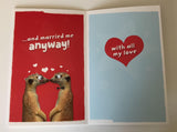 UK Greetings Wife Anniversary Fold Out Greetings Card Meerkat 8.25" x 5.25" Code 407132--1 