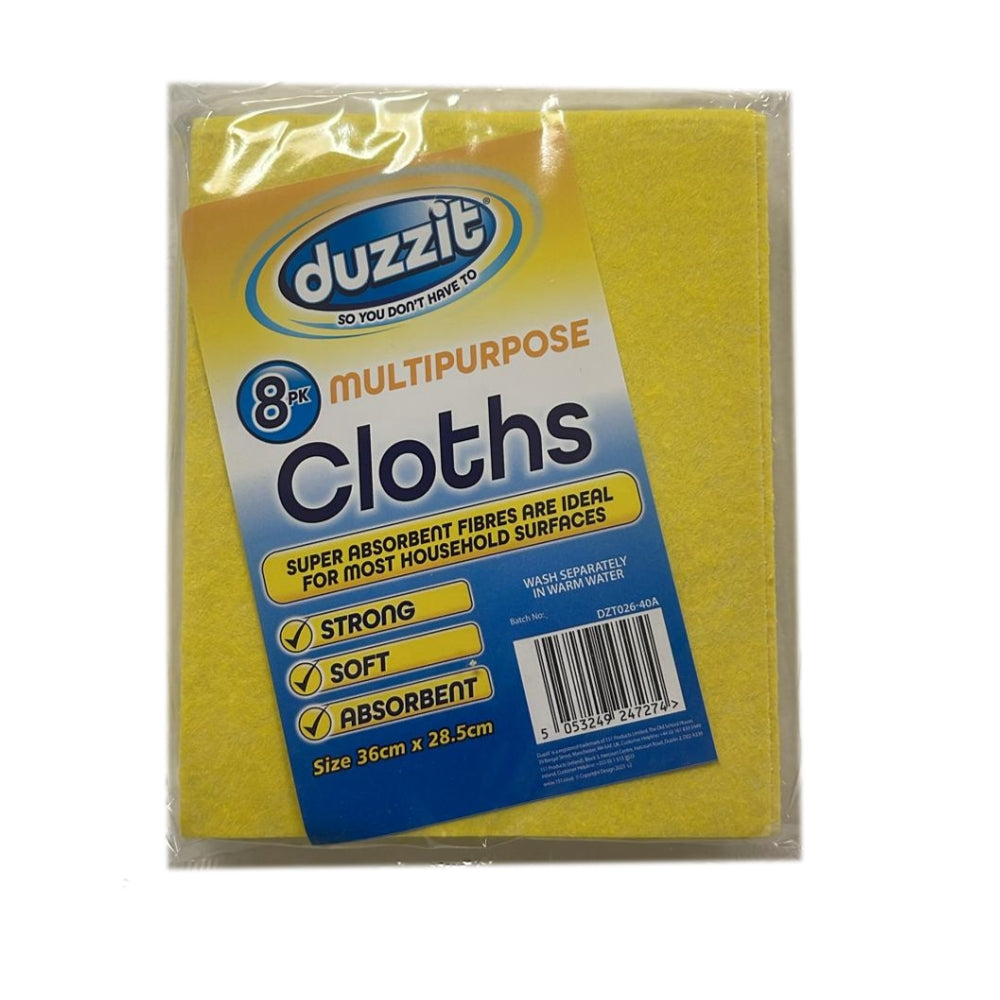 Pack of 8 Multipurpose Absorbent Cloths {DC}