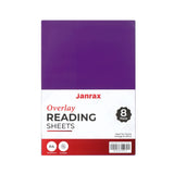 Pack of 8 A4 Plain Purple Dyslexia Overlay Reading Sheets – PET Material, Rounded Corners