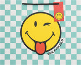 Smiley Checked Design Large Landscape Gift Bag Birthdays, Thank You Any Occasion