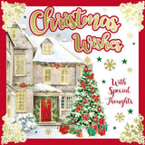 Pack of 10 Snowy House & Starry Night Christmas Boxed Cards