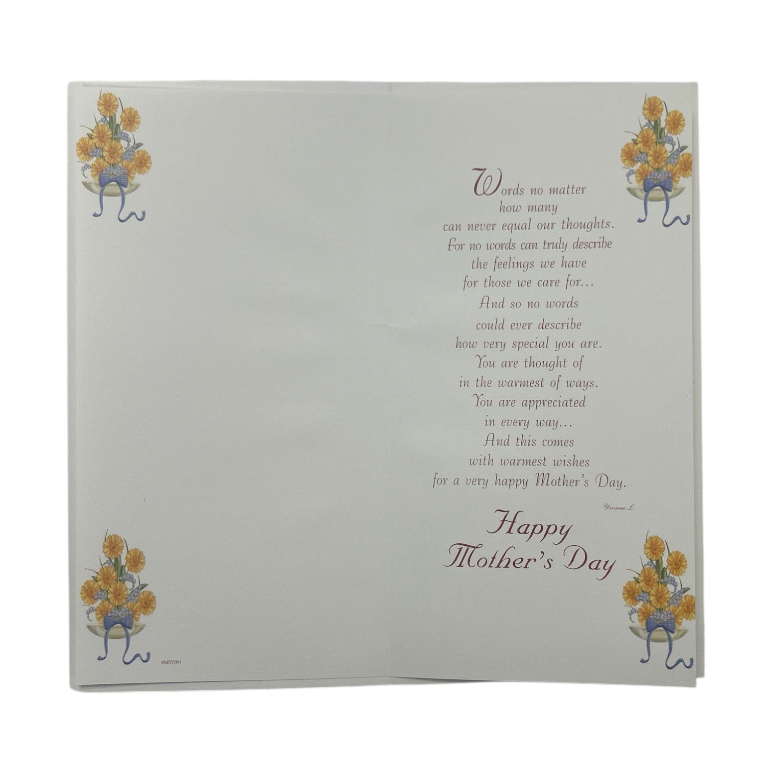 You're Very Special Bouquet of Yellow Flowers & Gifts Design Mother's Day Card