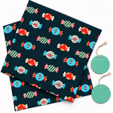 Pack of 2 Wrapped Wishes Design 50 x 70 cm Gift Wrap Sheets with 2 Tags - Halloween Birthdays Everyday Celebrations