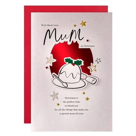 Pudding Design Mum Christmas Card