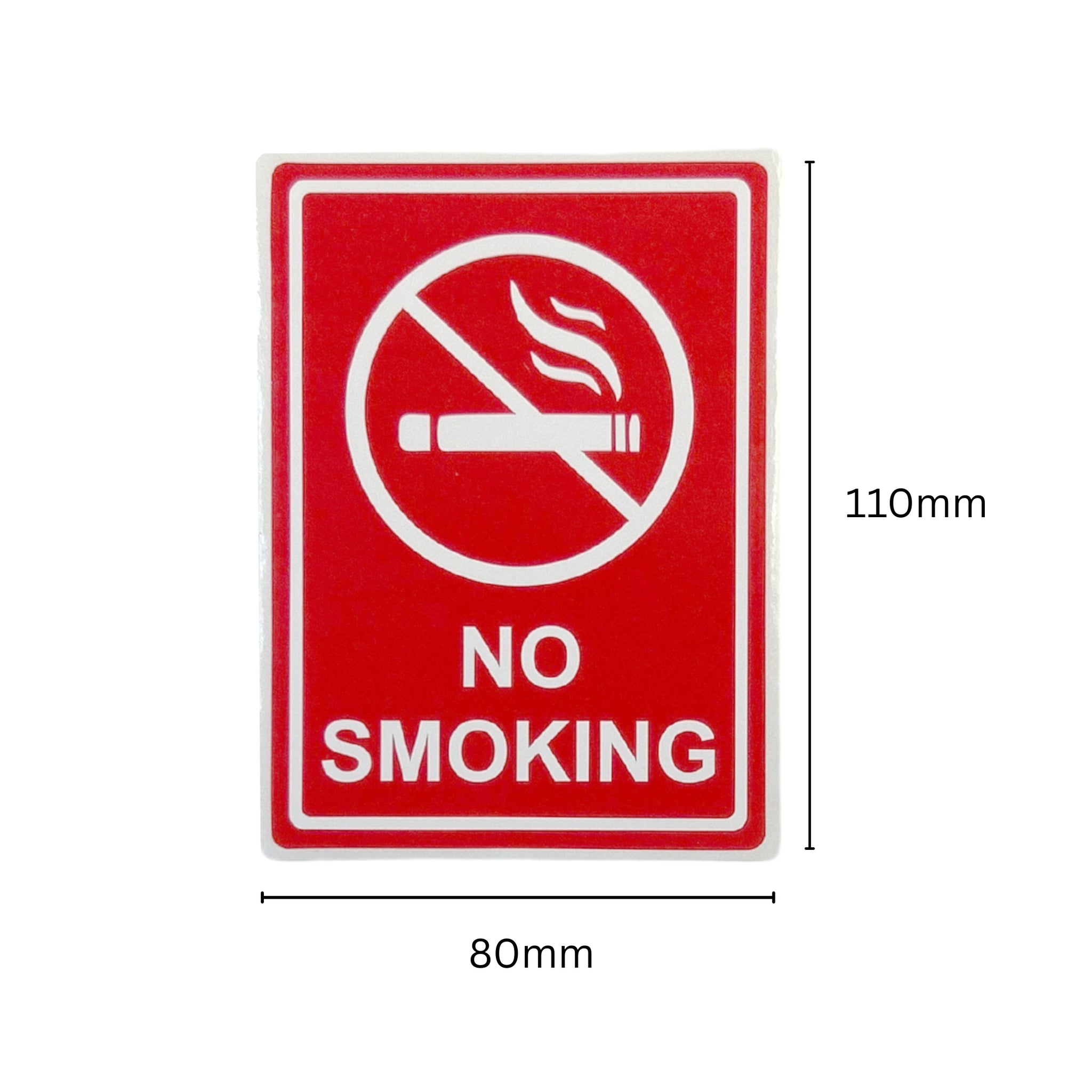 Pack of 3 No Smoking Self-Adhesive Labels 80x110mm