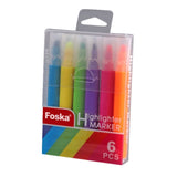Pack of 6 Colour Highlighter Marker Pens