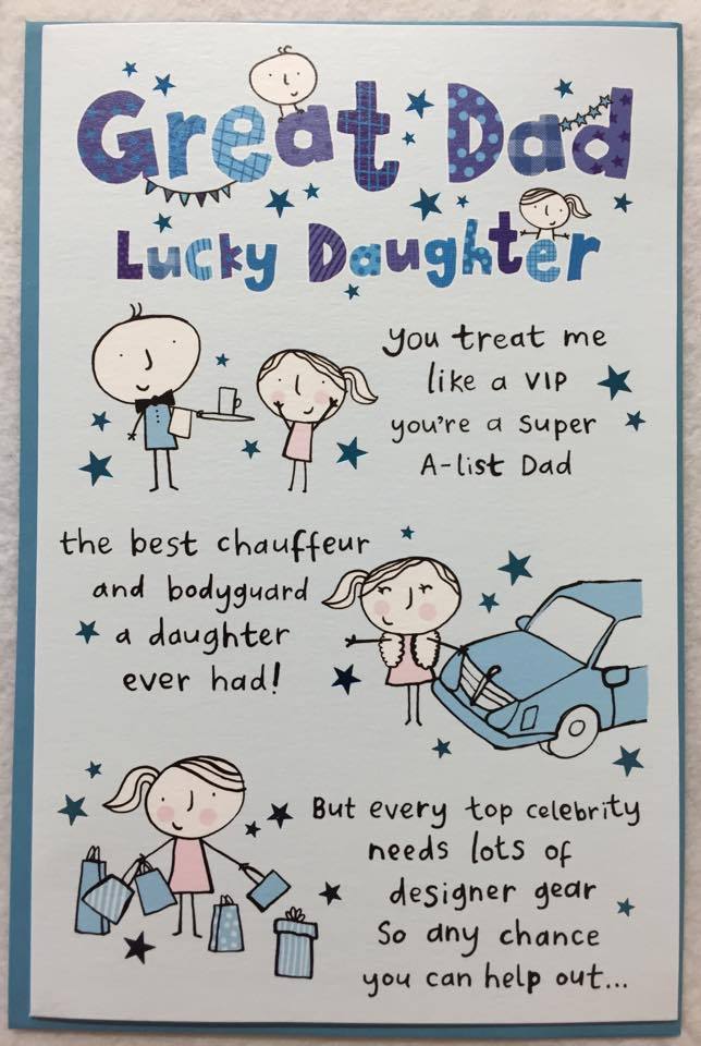 A Poem For Great Dad Lucky Daughter Humour Fathers Day Card 