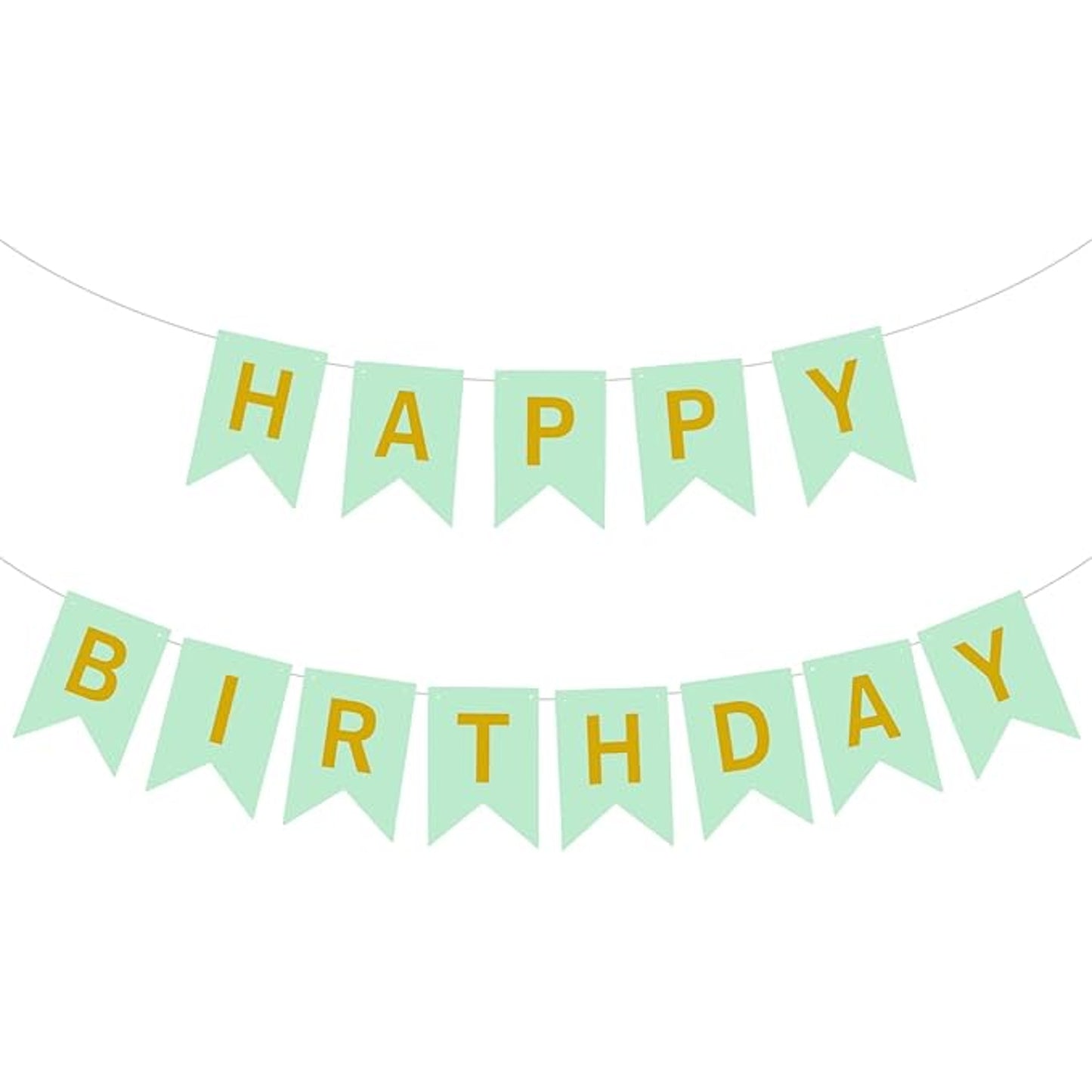 Light Green Happy Birthday Party Banner