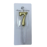 7 Number Gold-Plated Candle For Birthday Party