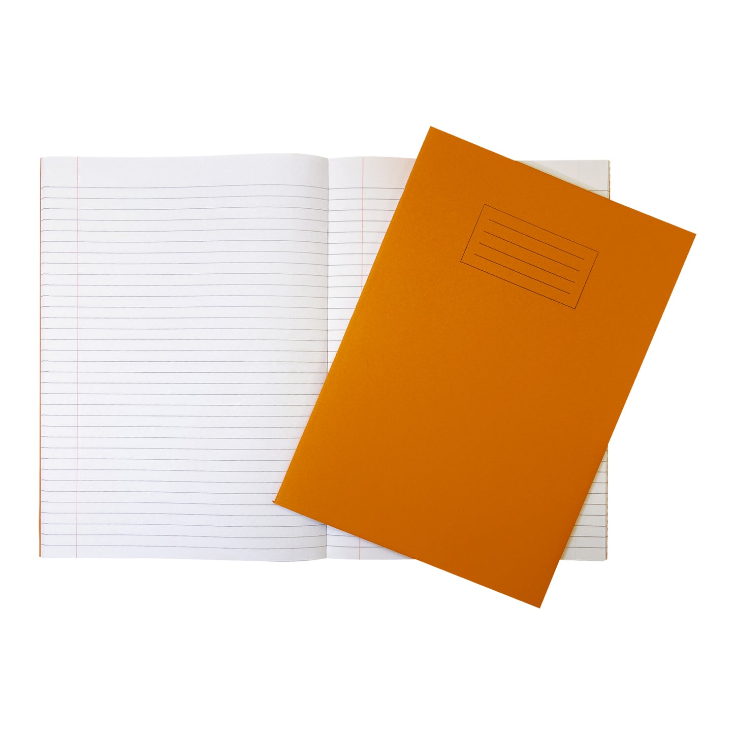 Janrax A4 Orange 80 Page Feint Ruled with Margin Exercise Book WF Paper with 225gsm Manilla Cover