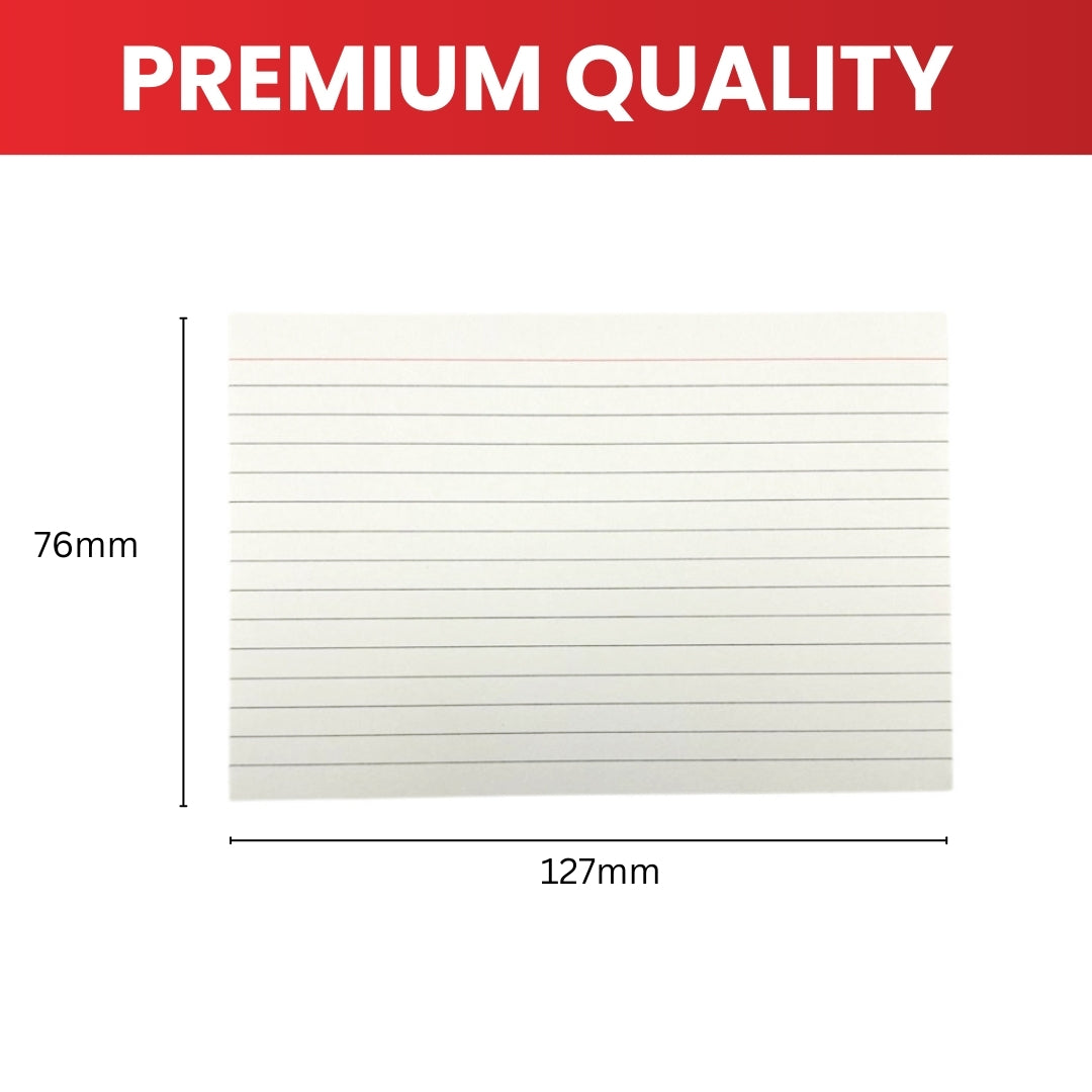 Pack of 100 Assorted Colour Ruled 5x3" Record Cards – Lined Study Index Cards for Notes, Revision