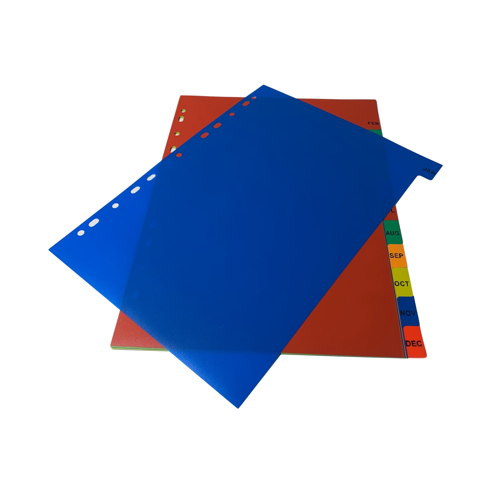 A4 Jan - Dec Month Polypropylene Dividers with Reinforced Index Cover
