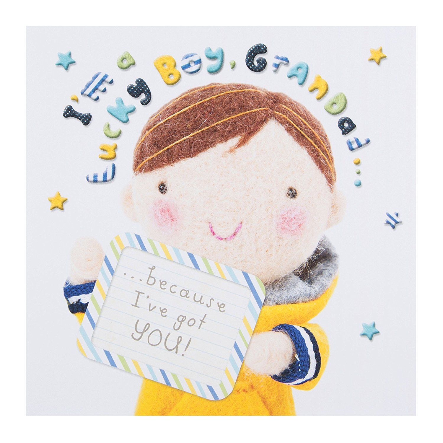 Hallmark Grandad Father's Day Card 'Lucky Boy' Medium 