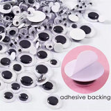 Pack of 500 Pieces Assorted Size Self-Adhesive Googly Wiggle Eyes