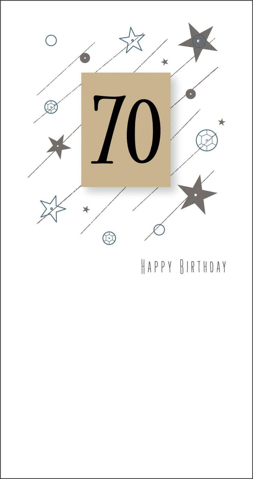 Age 70 Glitter Diamante and Sequins 70th Birthday Greeting Card 