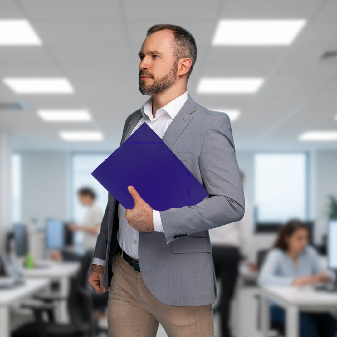 Pack of 12 A4 Assorted Colour 3 Flap Folders with Elasticated Closure