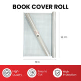 Janrax 50cm x 10m Clear Glossy CPP 0.06mm Thick Self-Adhesive Book Cover Roll