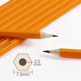 Pack of 12 Yellow HB Wooden Pencils with Eraser
