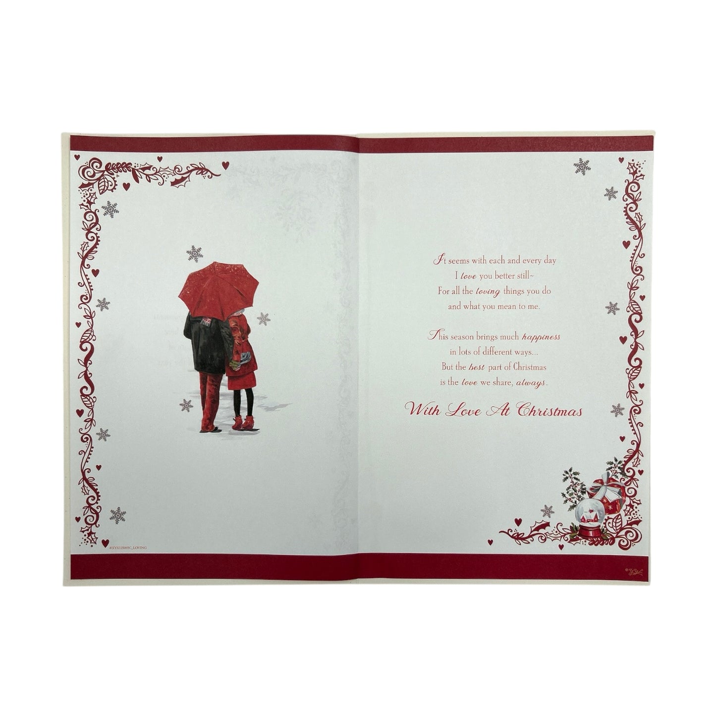 Romantic Festive Design With Love to My Wife Christmas Card