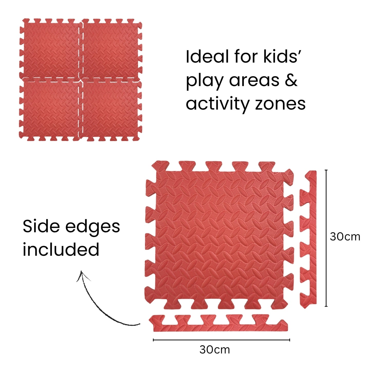 Pack of 4 30x30cm Light Blue Coloured 1cm Thick EVA Foam Mats