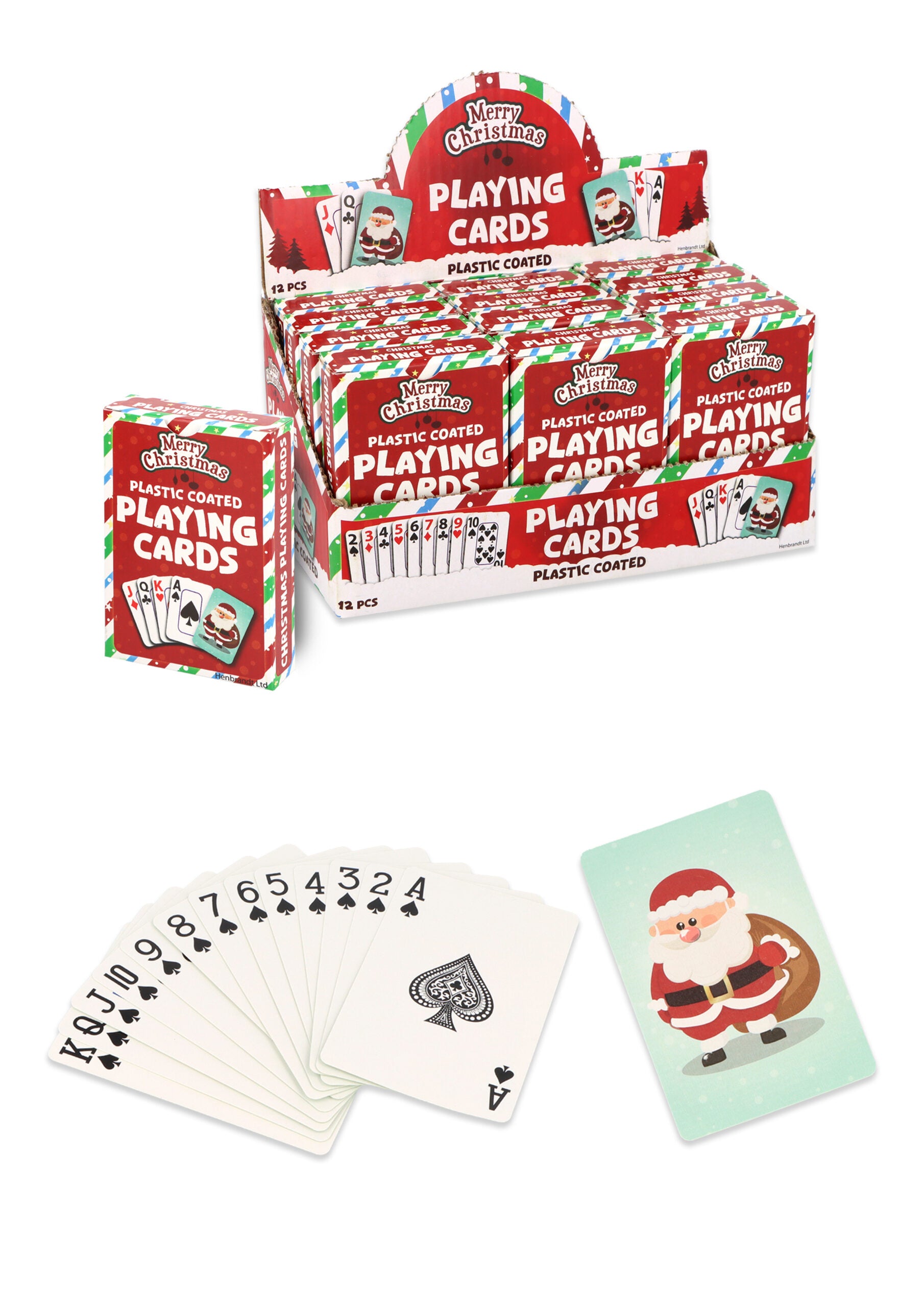 Plastic Coated Christmas Playing Cards (9cm x 6cm) - Family Game Nights, Parties & Xmas Stocking Fillers