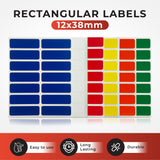 Pack of 98 Yellow 12x38mm Rectangular Labels - Adhesive Stickers