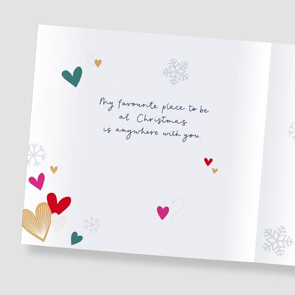 Die Cut Love Hearts One I Love Christmas Card