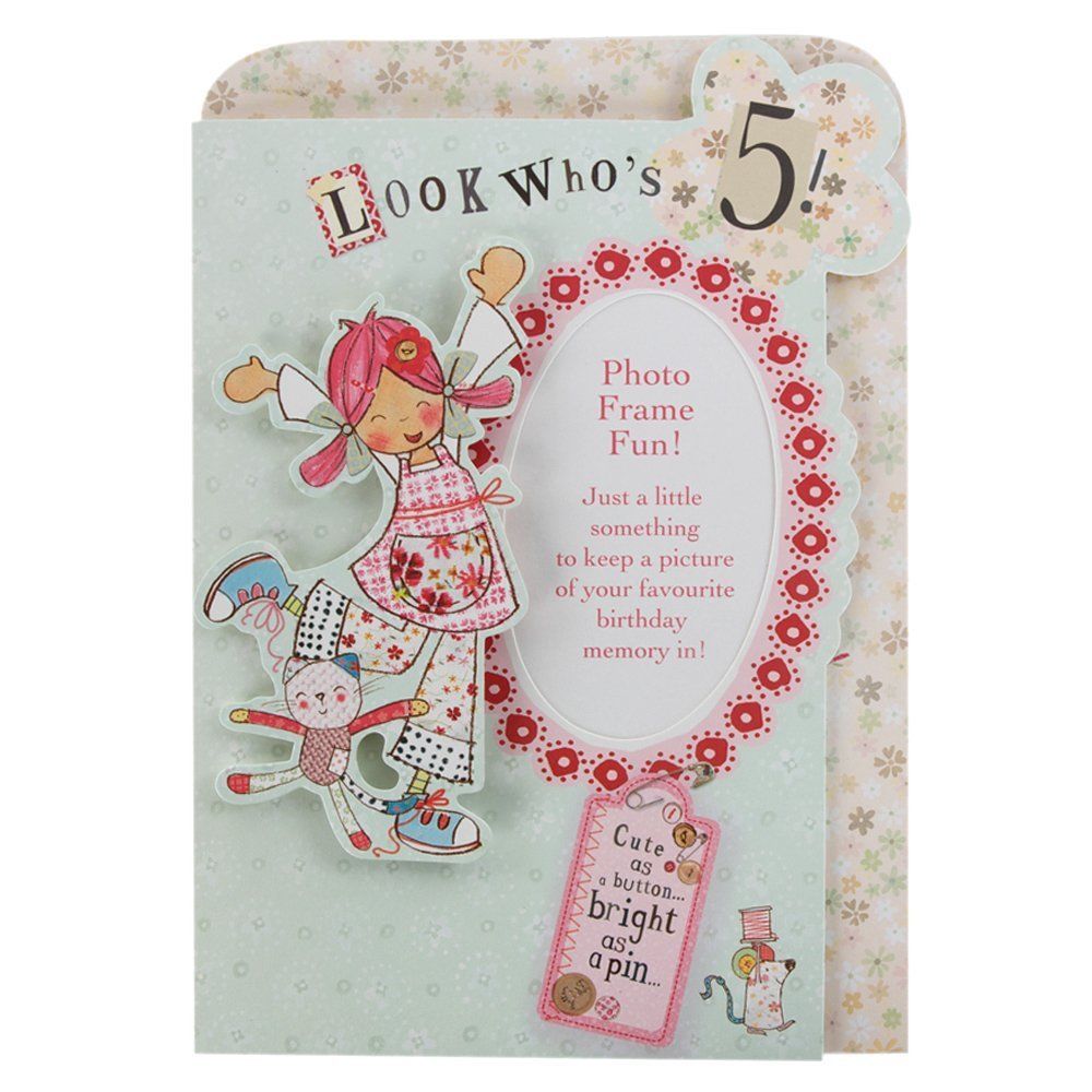 Hallmark 5th Birthday Card For Her 'Photo Frame Fun' 