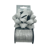 Luxury Sliver Glitter Bow With 8m Ribbon - Gift Wrap Christmas Birthday Decorations