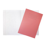 Janrax A4 Pink 80 Page Feint Ruled with Margin Exercise Book WF Paper with 225gsm Manilla Cover