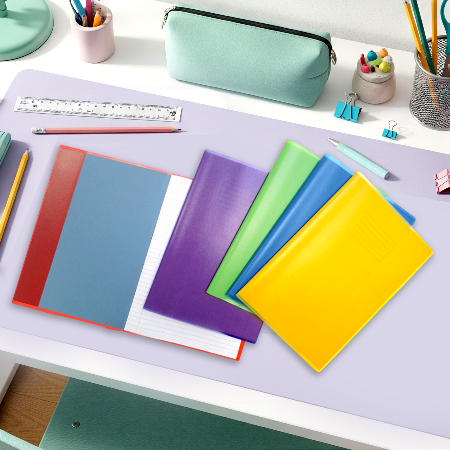 Pack of 10 A4 Frosted Blue Exercise Book Covers