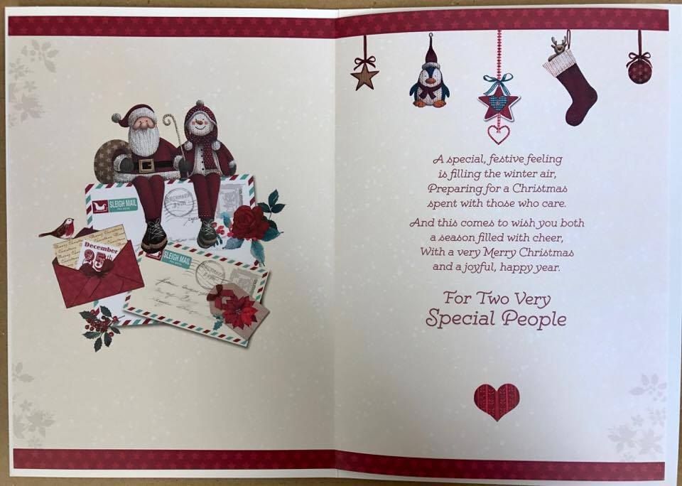 TO BOTH OF YOU - Nice Verse Cute Christmas Couple Xmas Greeting card 