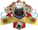 Second Nature Happy Birthday To You with Typewriter Pop Up Greeting Card 