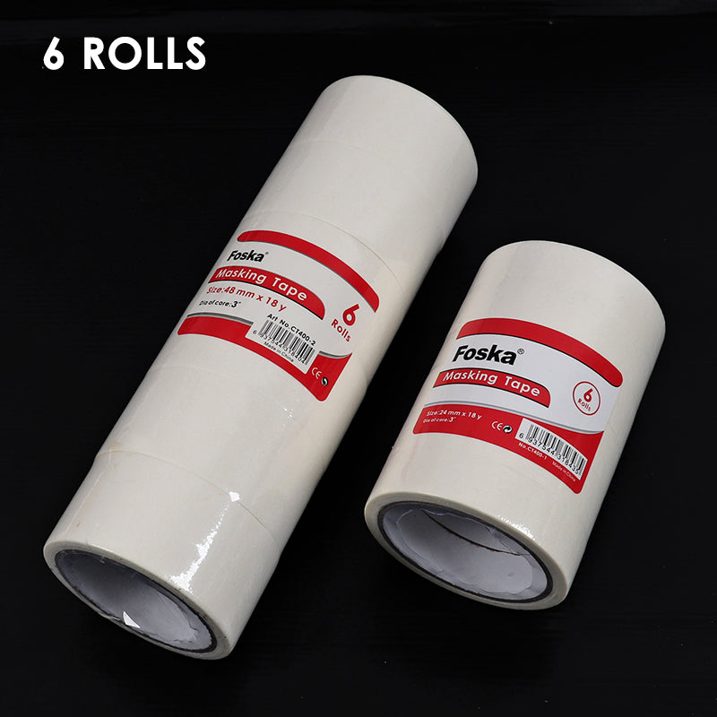 Pack of 6 24mm x 18 yards Masking Tape