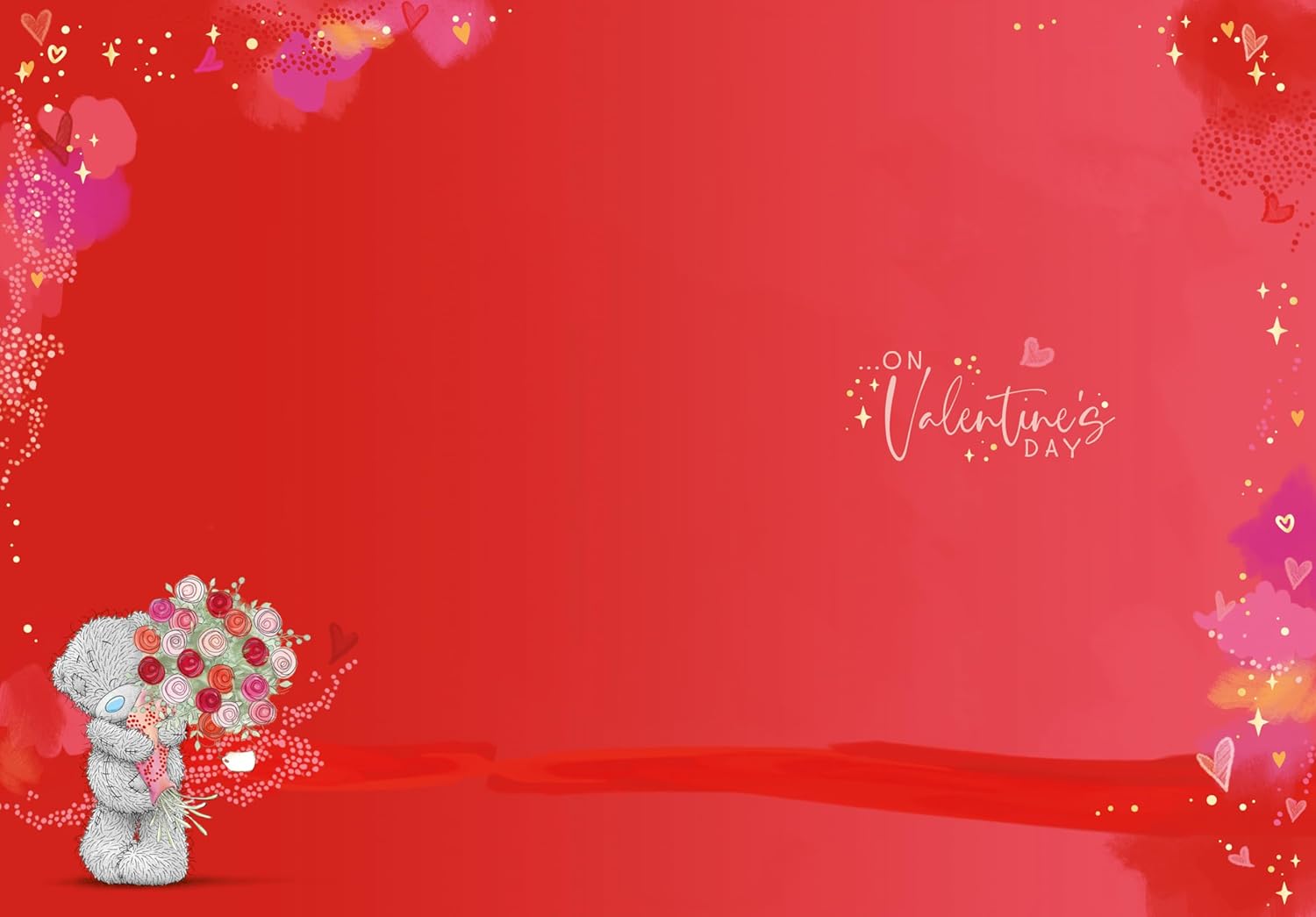 Bear Holding Bouquet Friend Valentine's Day Card