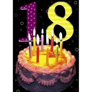 Happy 18th Birthday 3D Holographic Greetings Card 