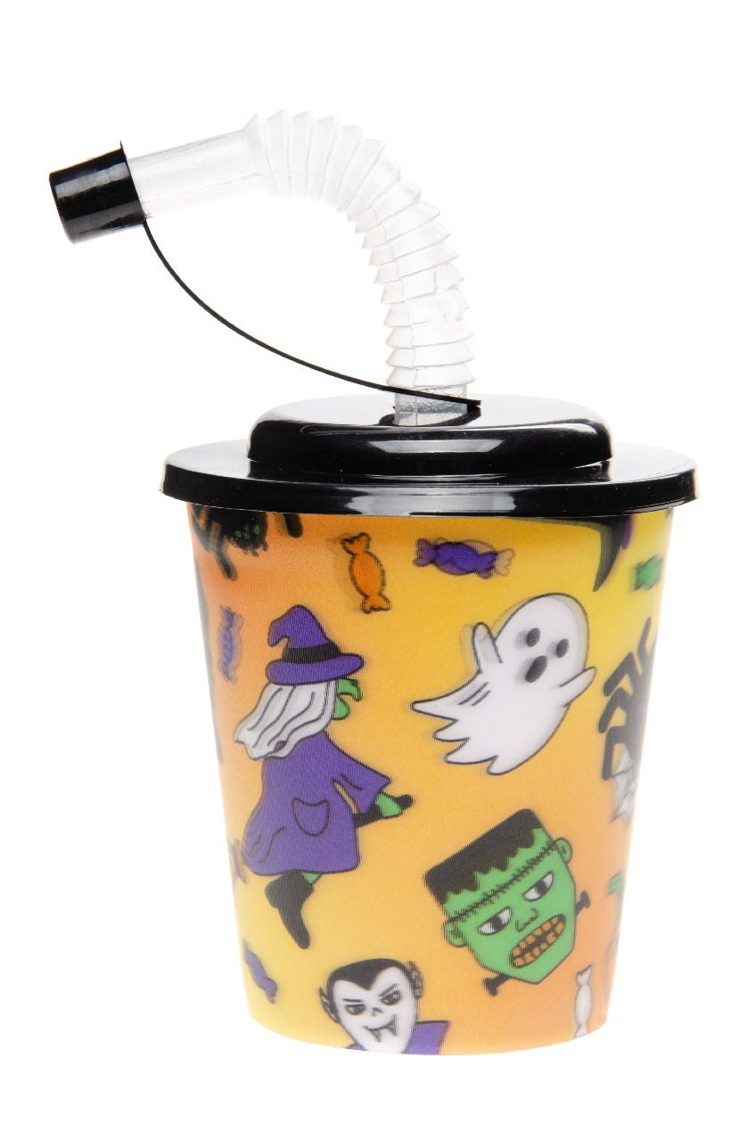 Halloween 3D Cup With Straw and Lid