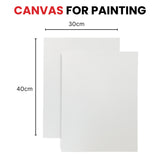30x40cm Blank White Flat Stretched Board Art Canvas By Janrax