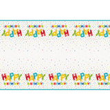 Happy Balloon Birthday Rectangular Plastic Table Cover, 54"x84"
