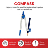Janrax Metal Safety Slide Adjustable Compass with Pencil