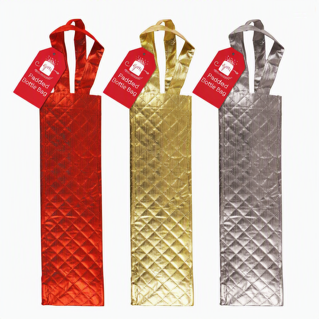 Single Padded Bottle Christmas Gift Bag
