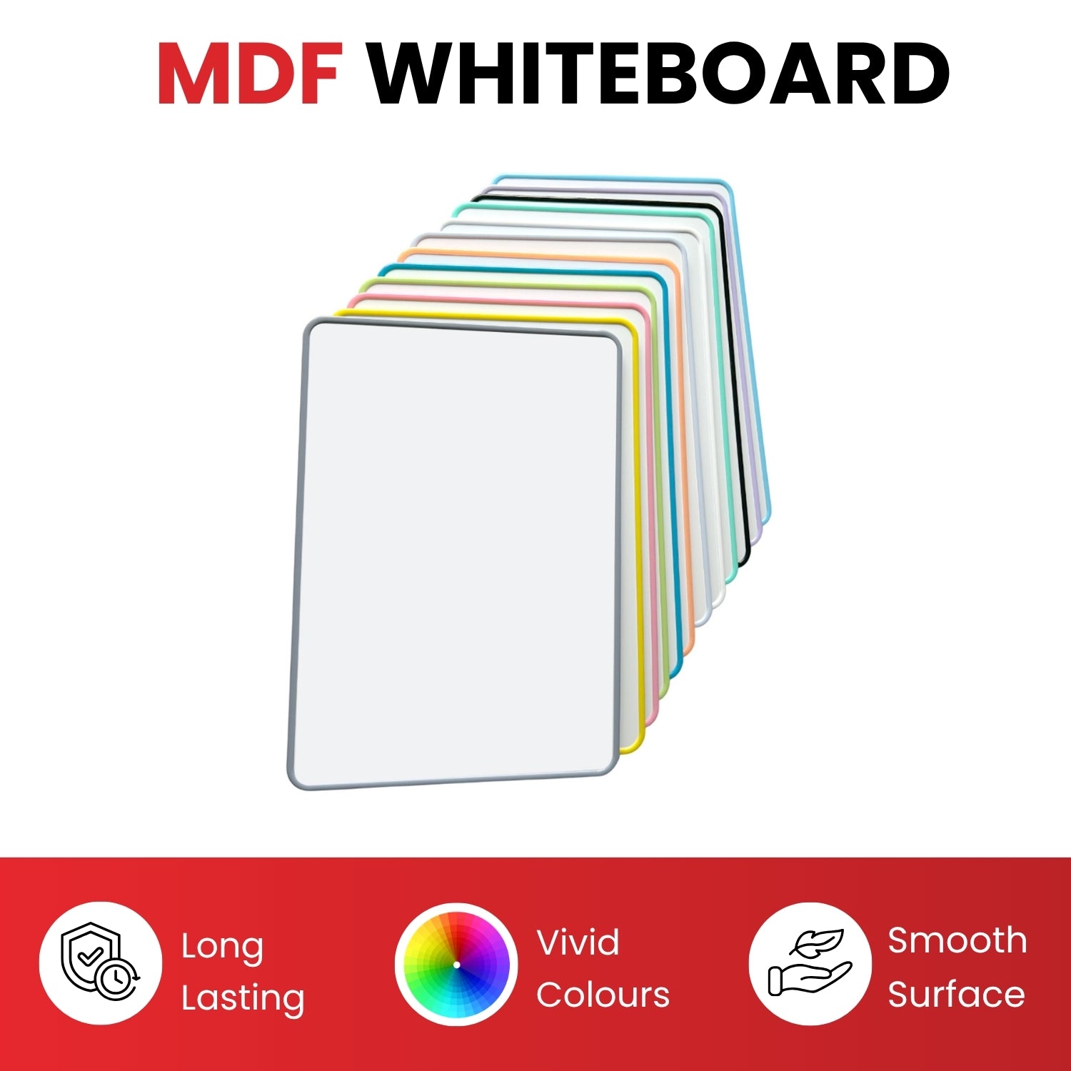 A4 Double Sided Magnetic Erasable MDF Plain Whiteboard With Green Border