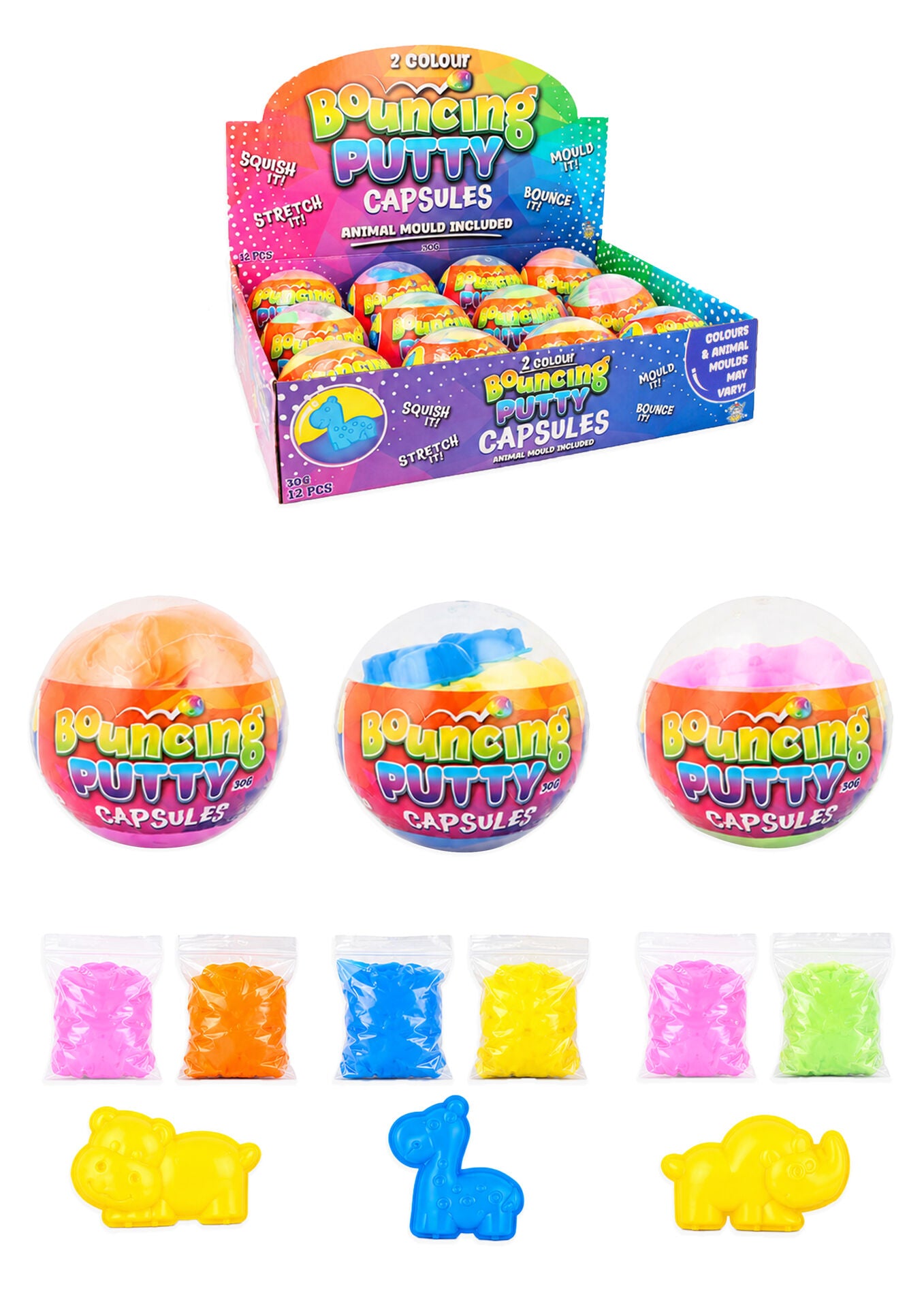 Single Bouncing Putty Capsule with Animal Mould (7cm)