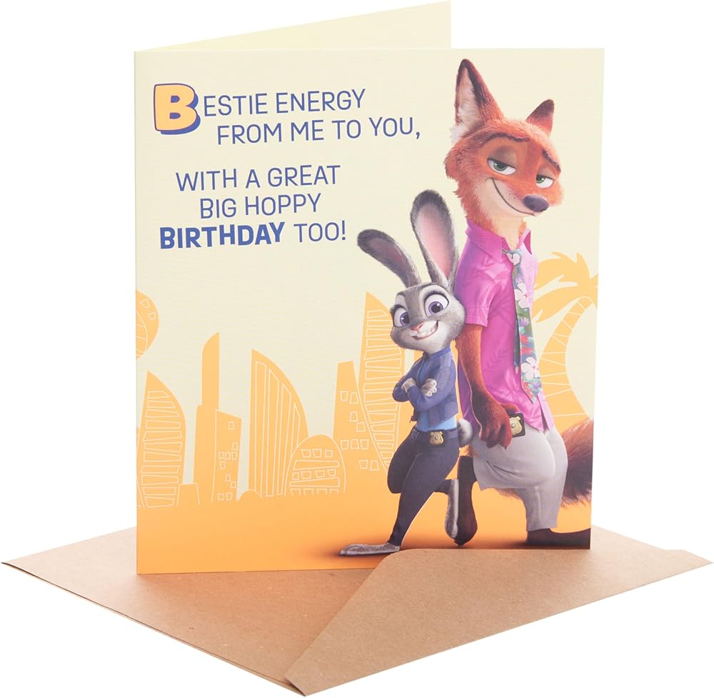 Disney Zootropolis 2 Judy Hopps and Nick Wilde Birthday Card